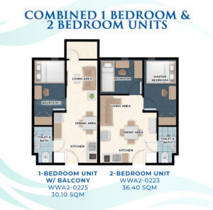 tandem 1 bedroom and 2 bedroom